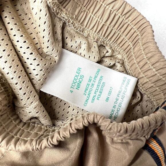 Tan Side Stripe Toddler Mesh Lined Shorts Size 4 - Picture 4 of 6